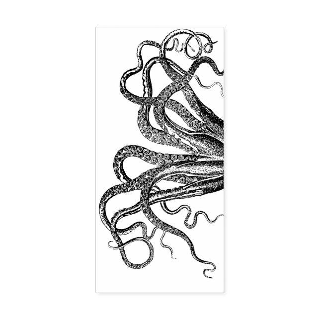 Carimbo De Borracha Octopus Tentacle Wood Art Stamp (Impressão)