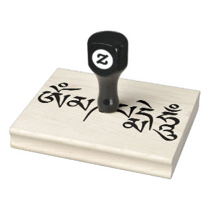 Carimbo De Borracha Om Mani Padme Hum Mantra Budista Tibetano