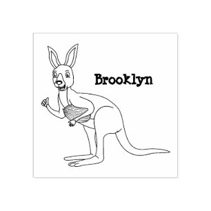 Carimbo De Borracha Óptica ilustração de canguru australiano feliz