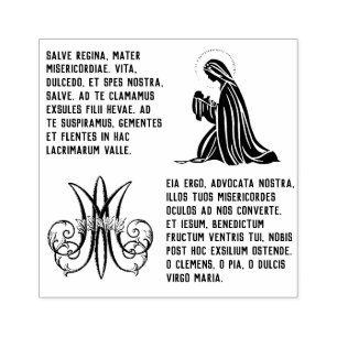 Carimbo De Borracha Orador tradicional católico salve Regina Mary