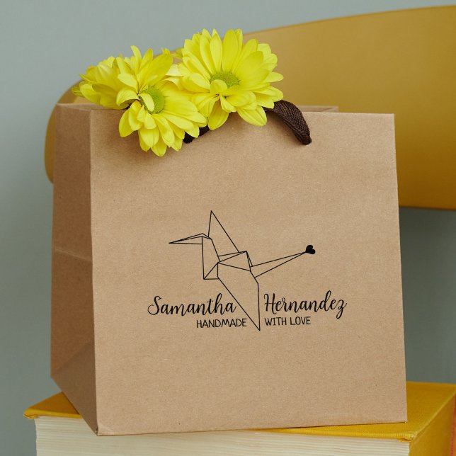 Carimbo De Borracha Origami de Pássaro Personalizado Feito à Mão Com A (Criador carregado)