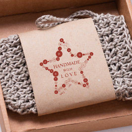 Carimbo De Borracha Original Cute Star of Buttons Handmade with Love