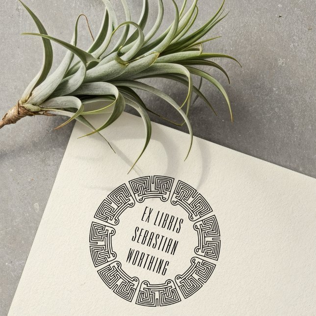 Carimbo De Borracha Ornamental Techno Circle Ex Libris Stamp (Criador carregado)