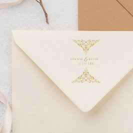 Carimbo De Borracha Ornamento de Casamento Elegante Clássico e Sofisti