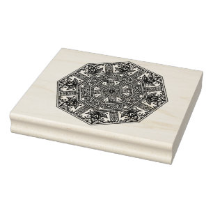 Carimbo De Borracha Ornamento redondo da mandala