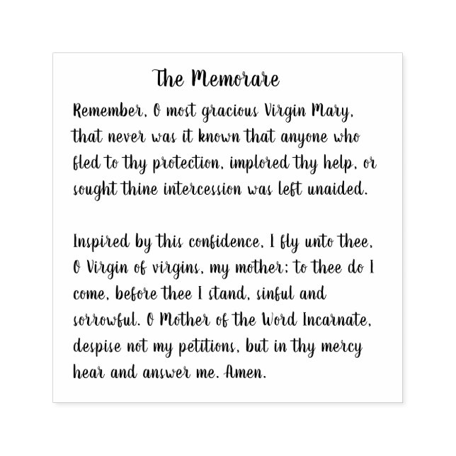 Carimbo De Borracha Os memorandos da Virgem Bênçada Maria (Impressão)