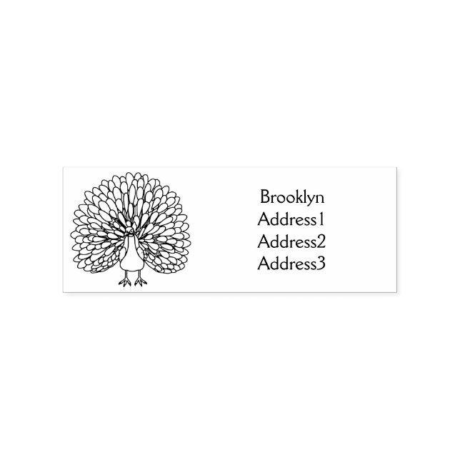 Carimbo De Borracha Ótima ilustração de pássaro pavão brilhante (Impressão)