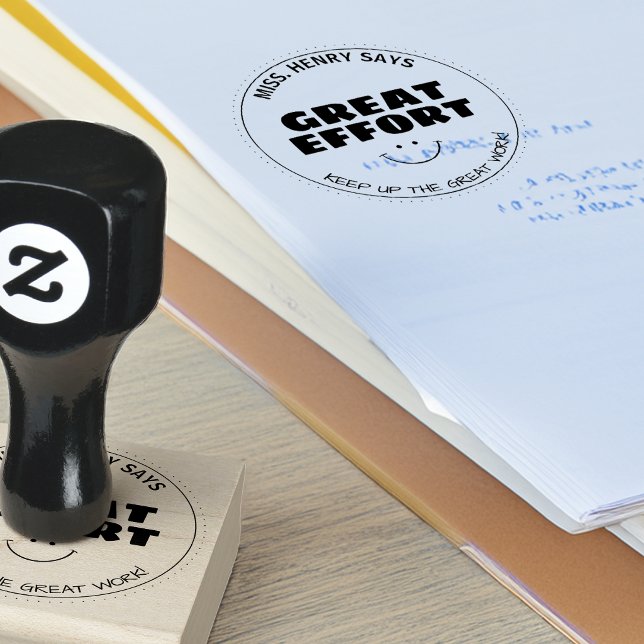 Carimbo De Borracha Ótimo Esforço | Professores Personalizados (Great Effort | Personalized Teachers Rubber Stamp)