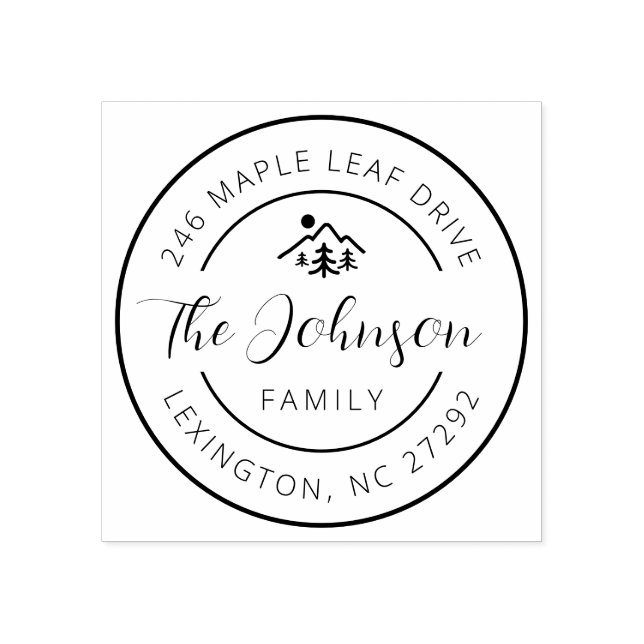 Carimbo De Borracha Our New House Address Announcement Round  (Impressão)