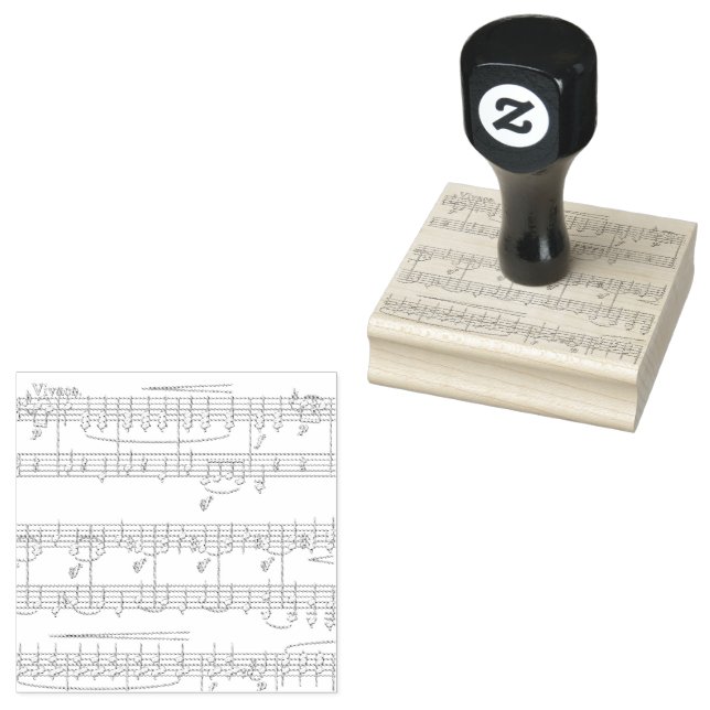 Carimbo De Borracha Ouro musical em preto (Carimbado)