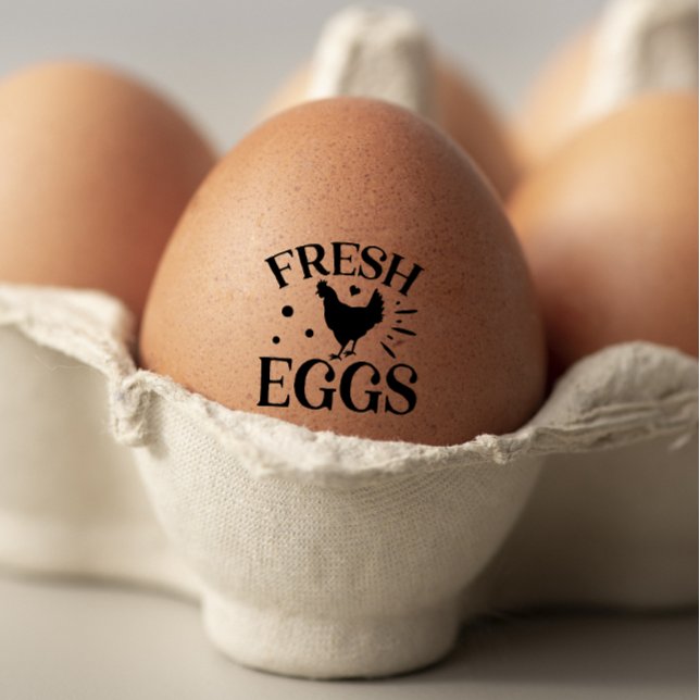 Carimbo De Borracha Ovo fresco de Fazenda de galinha (Criador carregado)