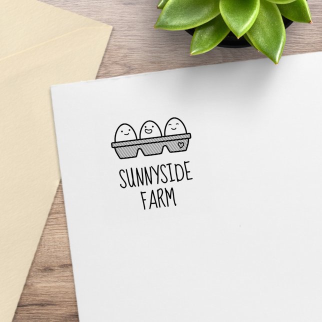 Carimbo De Borracha Ovos de Fazenda frescos Cartonagem 2 pequenos (Criador carregado)