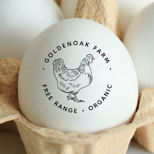 Carimbo De Borracha Ovos de frango Personalizados Fazenda de esboço si