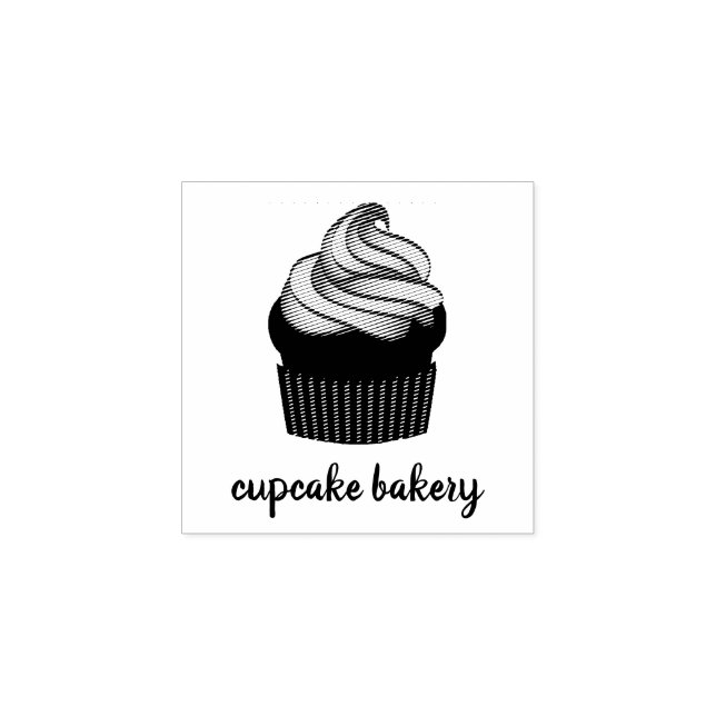 Carimbo De Borracha Padaria Creme de Cupcake (Impressão)