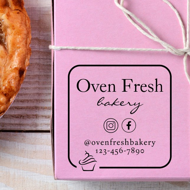 Carimbo De Borracha Padaria de nome comercial de Cupcake simples (Criador carregado)