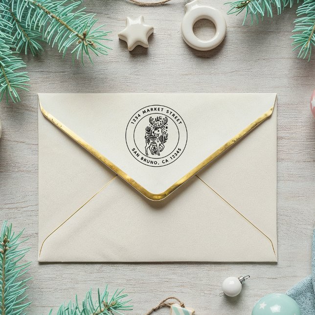 Carimbo De Borracha Palavra-Padrão-Natal Endereço de Devolução (Criador carregado)