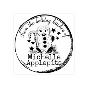 Carimbo De Borracha Pão-de-gengibre comida de Natal da cozinha