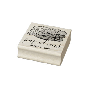 Carimbo De Borracha Papadum Indiano Crise Flatbreads Fabricados Por