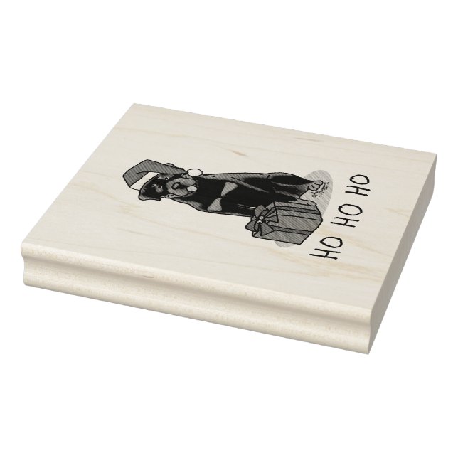 Carimbo De Borracha Papai Noel de Natal Que Rottweiler Cachorro Engraç (Carimbo)