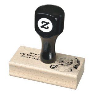 Carimbo De Borracha Papai Noel Fumando uma Pipe no Polo Norte Alasca