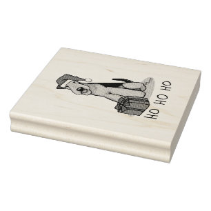 Carimbo De Borracha Papais noeis de Natal Airedale Terrier HO HO HO Cu