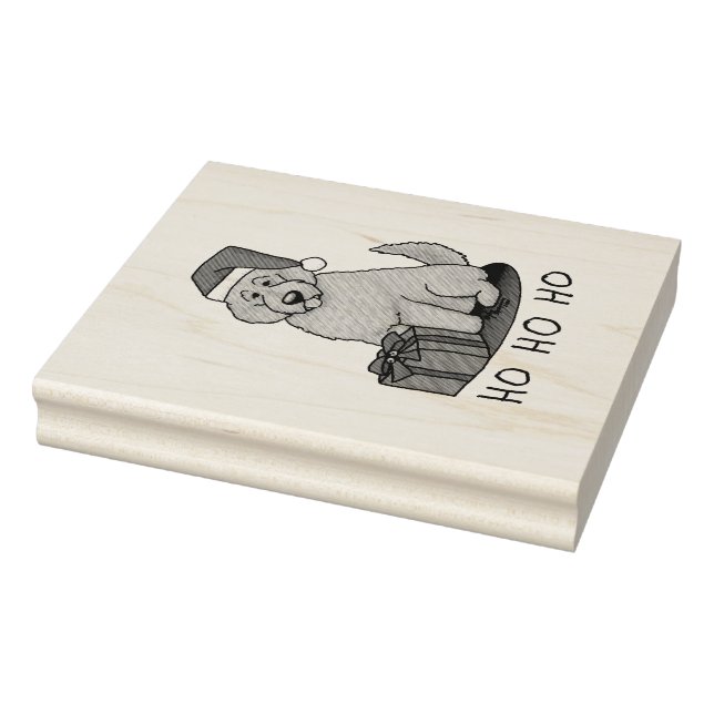 Carimbo De Borracha Papais noeis de Natal Goldendoodle (ouro vermelho) (Carimbo)