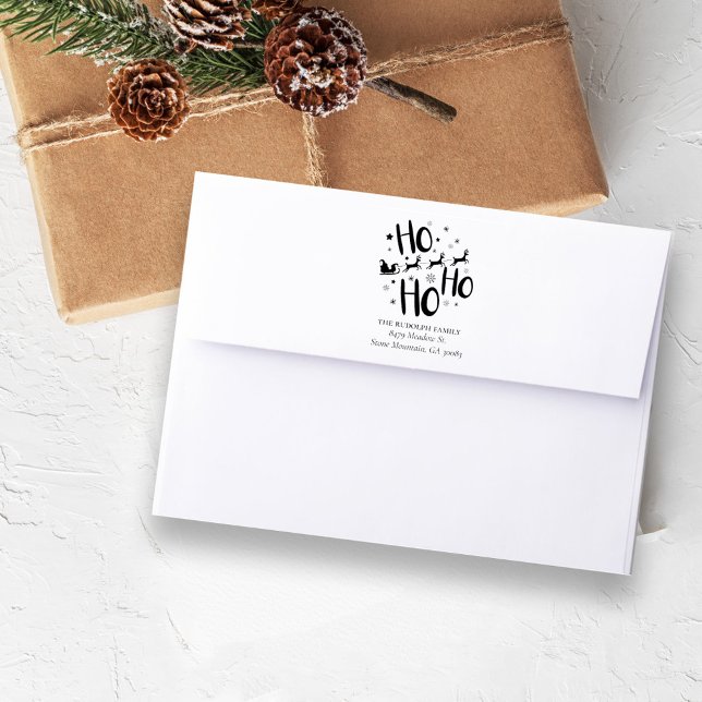 Carimbo De Borracha Papais noeis de Natal Reindeer Sleigh (Criador carregado)