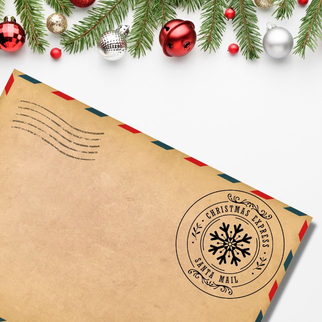 Carimbo De Borracha Papais noeis Expressos de Natal Bonitos e Floco de (Criador carregado)