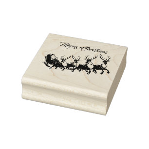 Carimbo De Borracha Papais noeis Reindeers Feliz Natal