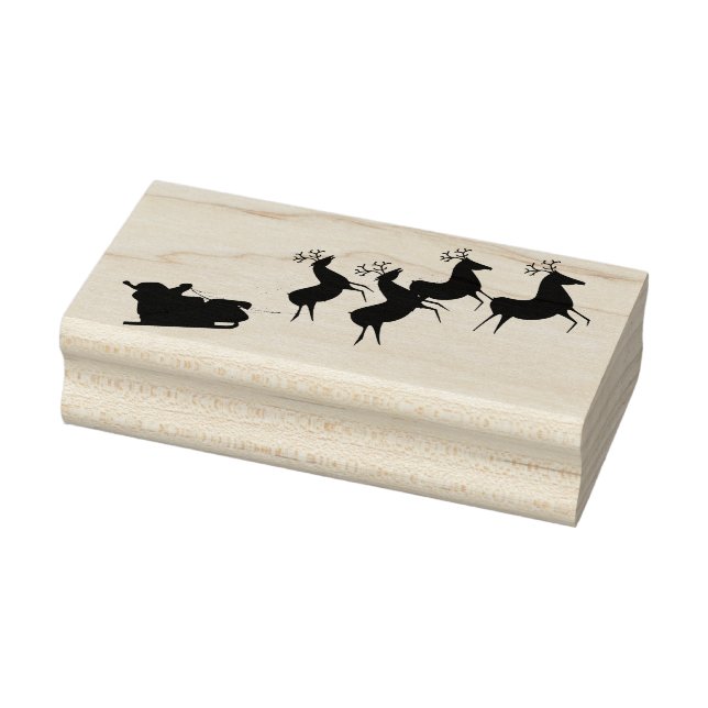 Carimbo De Borracha Papais noeis Sleigh e Reindeer (Carimbo)