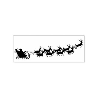 Carimbo De Borracha Papais noeis Vintage Sleigh e Reindeer