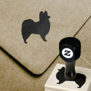 Carimbo De Borracha Papillon Dog Breed Silhouette