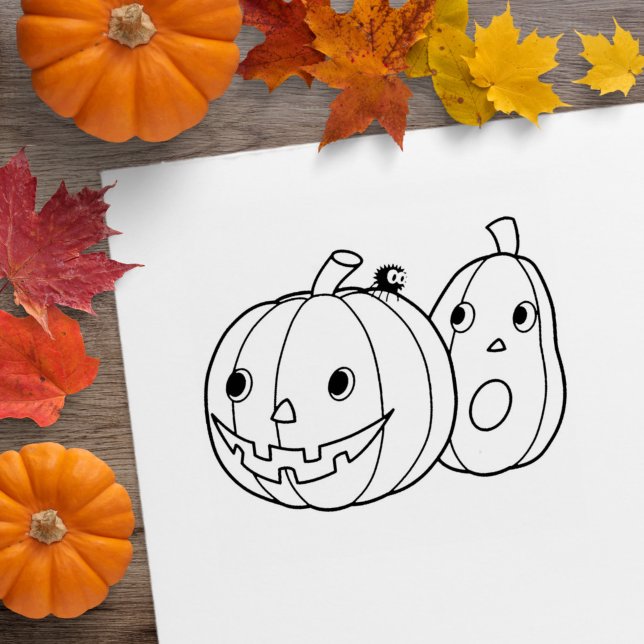 Carimbo De Borracha Par de Abóboras de Halloween (Criador carregado)