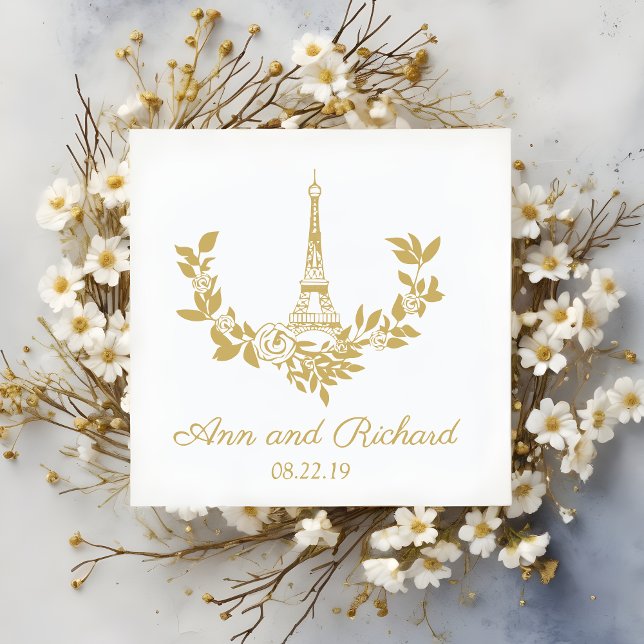 Carimbo De Borracha Parisian-inspired with a romantic flower wreath ( Parisian-inspired with a romantic flower wreath  Rubber Stamp.)