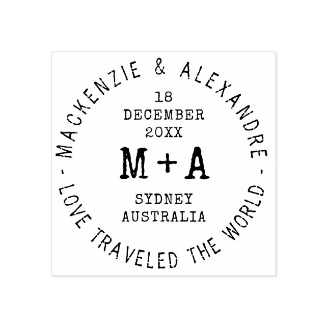 Carimbo De Borracha Passaporte Personalizado do Tema Viagem de Casamen (Impressão)