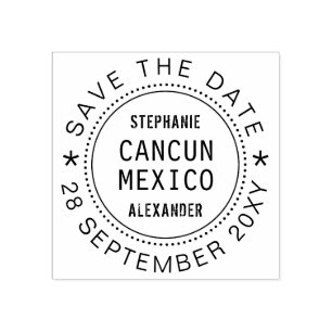 Carimbo De Borracha Passaporte Salvar a Data Destino Casamento