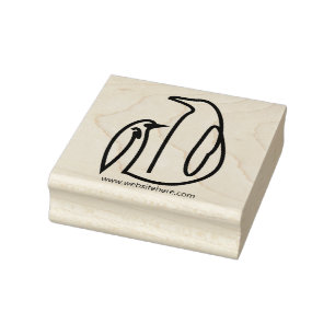 Carimbo De Borracha Pássaro de Arte da Linha da Família Pinguim