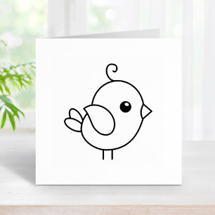 Carimbo De Borracha Pássaro de Cartoon Pequeno