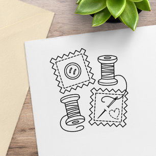 Carimbo De Borracha Passatempo Sewing do artesanato - linha da agulha