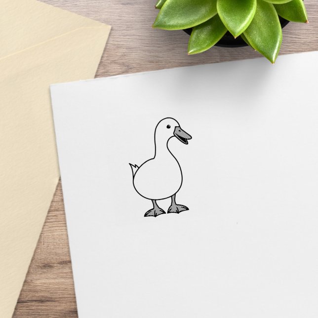Carimbo De Borracha Pato Branco Fofo Pet 1x1 (Criador carregado)