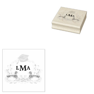 Carimbo De Borracha Pato Mallard Monograma - Graduação