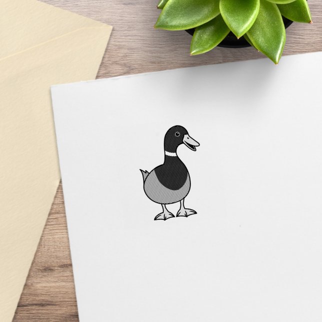 Carimbo De Borracha Pato-real selvagem de desenho animado fofo (Criador carregado)