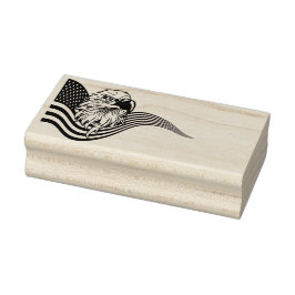 Carimbo De Borracha Patriotic American USA Flag Bald eagle art