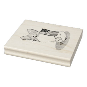 Carimbo De Borracha Patriótica American Flag USA Papillon (limão)