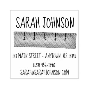 Carimbo De Borracha Pau De Madeira Medindo O Pau Professor Escolar