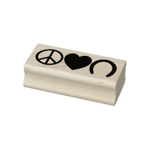 Carimbo De Borracha Paz-Amor-Hoof