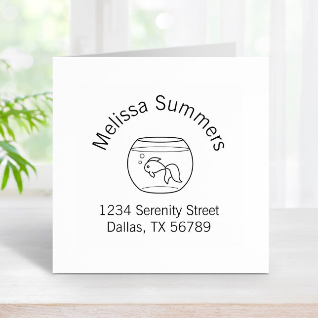 Carimbo De Borracha Peixes dourados num Endereço de Arca de Peixe (Criador carregado)