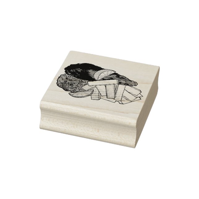 Carimbo De Borracha Peixes e Chips Peas Britânicos Compram Takeaway (Carimbo)