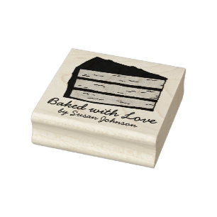 Carimbo De Borracha Pelado com amor assado por um sapateiro de bolo de