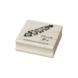 Carimbo De Borracha Pena elegante - obrigado - personalizada